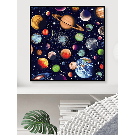 Planet Print DIY Diamond Unframed Painting