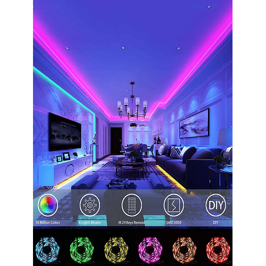 30/60/90/150 Led 1/2/3/5M App Control RGB Luz de tira