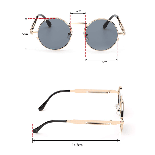Óculos de moda masculinos com armação redonda