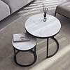 Conjunto 2 peças nordico mesa de café 2 em 1 combinação redonda mesa de chá escritório moderno e minimalista casa mesa lateral sala estar