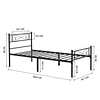 Cama individual plataforma de ferro mobília de quarto metal para o dormitório fácil montar preto