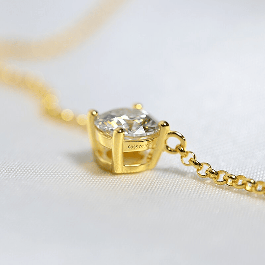 Real 1 quilates moissanite pingente colar 100% 925 prata esterlina espumante noivado festa de casamento jóias finas