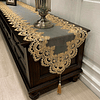 Bordado caminho de mesa americano mesa tv gabinete toalha de mesa com pendente de renda cômoda capa anti poeira