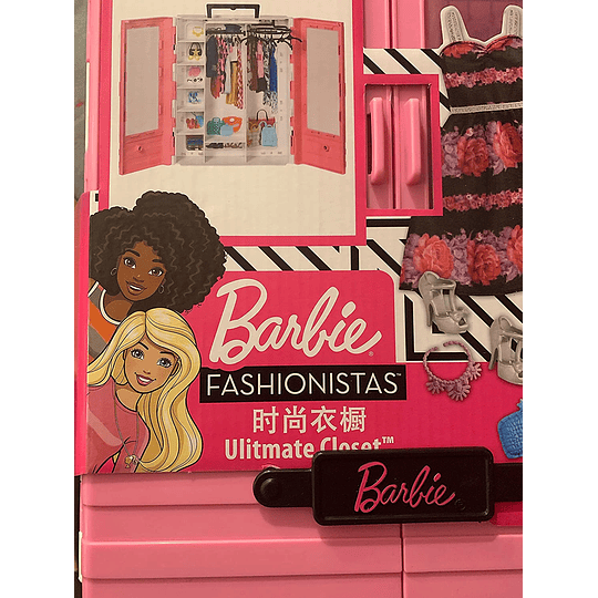 Armário portátil com boneca incluída, roupa, complementos e acessórios de bonecas, presente para meninas e meninos dos 3 aos 9 anos