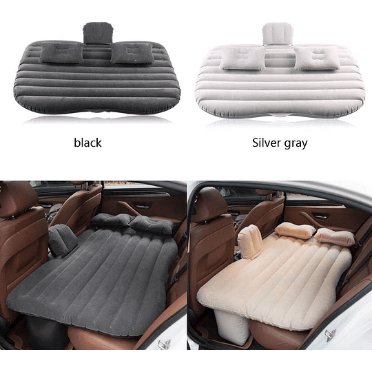 Cama insuflável para carro, colchão duplo, material de flocado removível, colchão insuflável para viagens e campismo (preto)