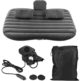 Cama insuflável para carro, colchão duplo, material de flocado removível, colchão insuflável para viagens e campismo (preto)