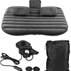 Cama insuflável para carro, colchão duplo, material de flocado removível, colchão insuflável para viagens e campismo (preto)