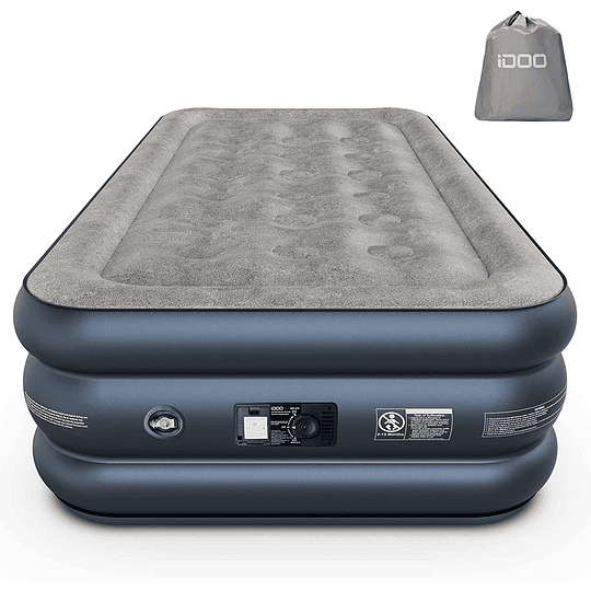 Colchão insuflável cama insuflável com bomba de enchimento incorporada, insuflação rápida e esvaziamento em apenas 3 minutos, para casa, viagens e campismo, 203 x 152 x 46 cm...