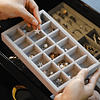 Caixa de armazenamento de joias com grade múltipla de 1 unidade