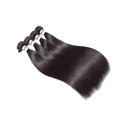 Pacote de 4 feixes longos e retos de cabelo humano 