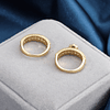 2 peças de anel de decoração de zircão