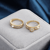 2 peças de anel de decoração de zircão