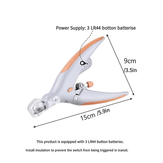 1peça LED 5X Clipper de unha Animal de estimação