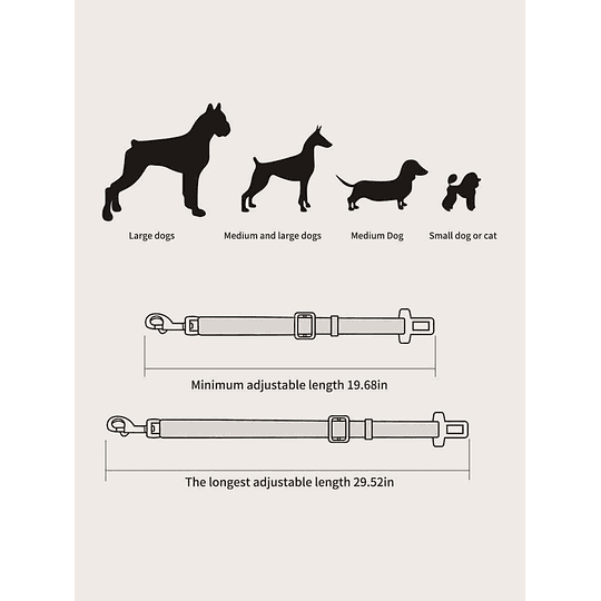 Cinto de segurança retrátil para carro de estimação