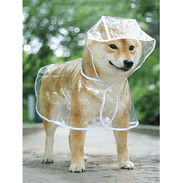 1 x capa de chuva para animais de estimação com capuz transparente