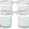 Velas aromáticas em copo transparente, velas perfumadas de cor branca, 12 horas de combustão, pacote de 4