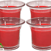 Velas aromáticas em copo transparente, velas perfumadas de cor branca, 12 horas de combustão, pacote de 4