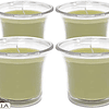 Velas aromáticas em copo transparente, velas perfumadas de cor branca, 12 horas de combustão, pacote de 4