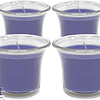 Velas aromáticas em copo transparente, velas perfumadas de cor branca, 12 horas de combustão, pacote de 4