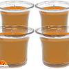 Velas aromáticas em copo transparente, velas perfumadas de cor branca, 12 horas de combustão, pacote de 4