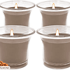 Velas aromáticas em copo transparente, velas perfumadas de cor branca, 12 horas de combustão, pacote de 4