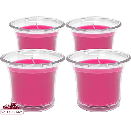 Velas aromáticas em copo transparente, velas perfumadas de cor branca, 12 horas de combustão, pacote de 4