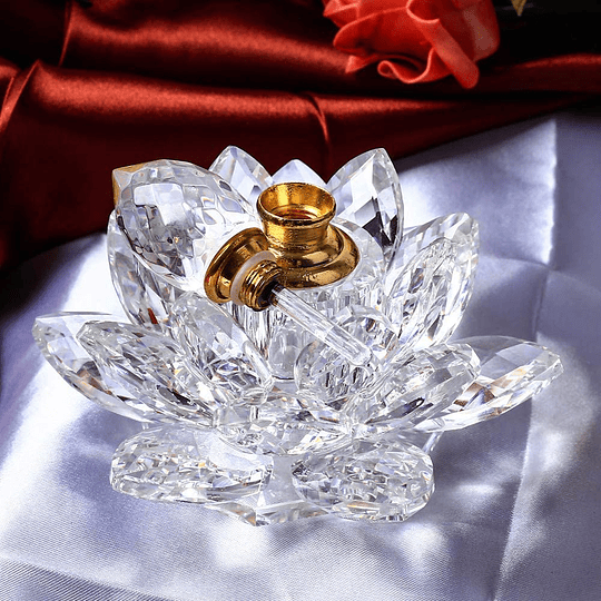 Crystal Lotus Flower Incensário Figuras Miniaturas Feng Shui Garrafa de perfume de vidro para decoração da casa presentes para memórias de casamento ((Purpura)
