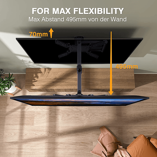 Suporte de TV de parede, ecrãs de 26-60 polegadas, articulado inclinável e giratório, até 45 kg, MAX VESA 400 x 400 mm