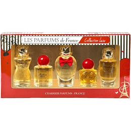 Coleção de perfumes com estojo de 5 frascos de Perfumes em miniatura cor vermelha 49,7 ml