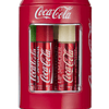 Caixa de metal de coca-cola, com 6 balsamos de lábios de aroma sortidos