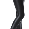 Mulheres PU Leggins couro Skinny calças elásticas, Preto