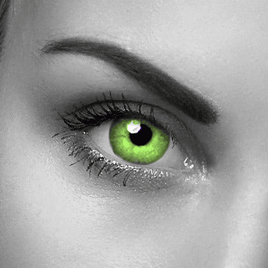 Lentes de contacto de cor verde, sem graduação, em verde vivo, para olhos claros e escuros, estojo para lentes de contacto gratuito