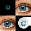 Conjunto de lentes de Hidrogel unissexo macias 1 par de lentes de contacto cor azul sem graduação. Duração: 12 meses. Inclui estojo de presente e 10 ml de solução. Cor V...
