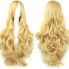 28 polegadas/70 cm dourado longo encaracolado ondulado cabelo perucas para mulhere
