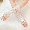 Luvas Brancas de Noiva Em Renda Curtas Sem Dedos Artigo