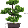 Bonsai artificial decoração de plantas falsas plantas artificiais em vasos plantas de bonsai de pinho japonês 33 cm de altura para decoração de casa tela de escritório