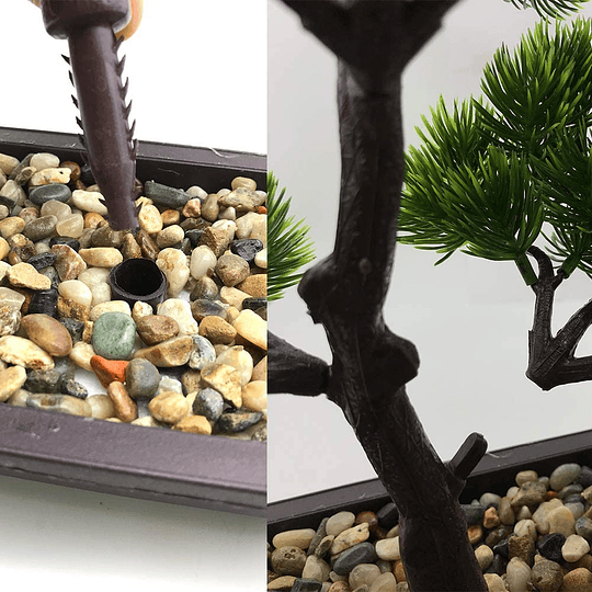 Bonsai artificial decoração de plantas falsas plantas artificiais em vasos plantas de bonsai de pinho japonês 33 cm de altura para decoração de casa tela de escritório