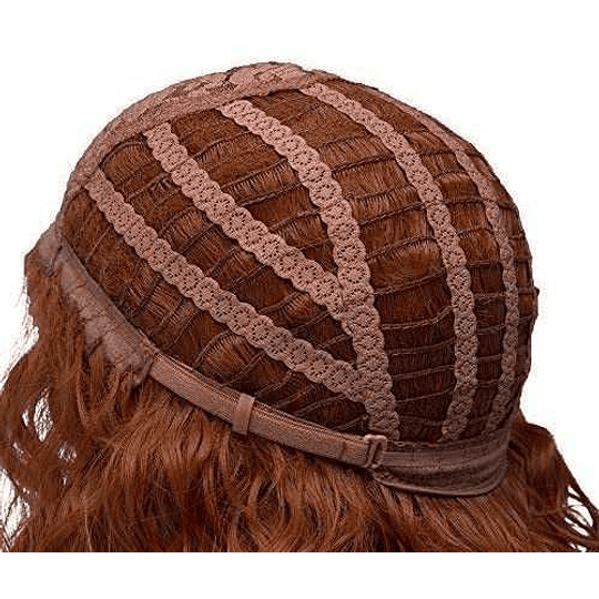 Peruca de cabelo comprido encaracolada ondulada cobre