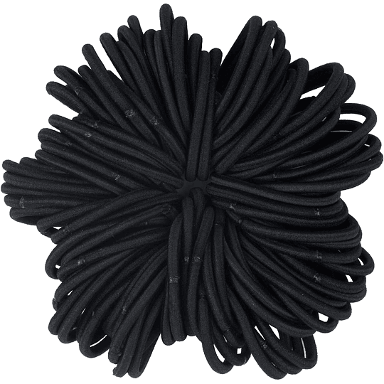 Elásticos Borracha de cabelo de 100 peças, faixa de cabelo elástica preta grande de algodão, fita elástica para cabelo grosso pesado e ondulado