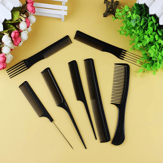 10 peças cabeleireiro profissional pente de fibra de carbono Salão Hair Styling cabeleireiro Combs conjunto