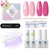 Kit de verniz de unhas semipermanentes, conjunto de 2 cores, 6 W UV LED Re