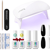 Kit de verniz de unhas semipermanentes, conjunto de 2 cores, 6 W UV LED Re