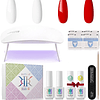 Kit de verniz de unhas semipermanentes, conjunto de 2 cores, 6 W UV LED Re