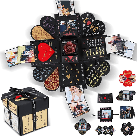 Caixa de presente DIY álbum de fotos feito à mão, Creative Explosion Box como presente de aniversário e caixa de surpresa sobre o amor aberto