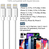 Cabo de carregamento iPhone MFi certificado, 3 pack 1 m, cabo de carregamento rápido para iPhone 13/13 mini/13 Pro Max/12/11 Pro/X/XS/8/7/6/5E/SE/SE/iPad - Branco