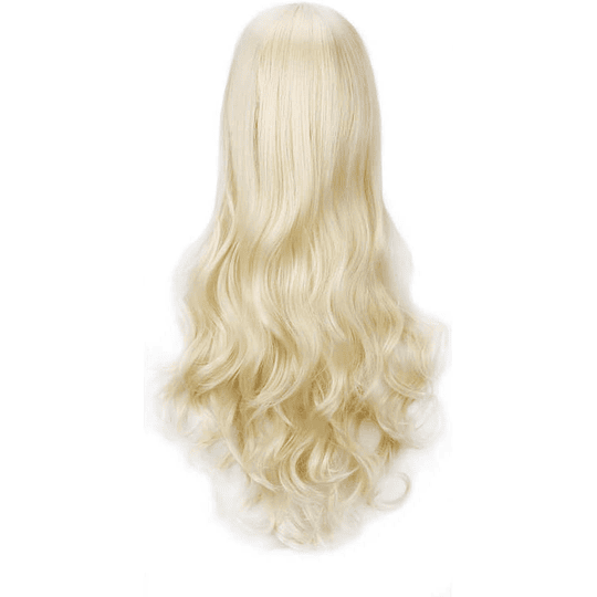 28 polegadas/70 cm dourado longo encaracolado ondulado cabelo perucas para mulhere