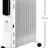 Radiador de óleo, 2720 W, 3 modos de aquecimento, com 11 elementos, ecrã LED, controlo tátil, termóstato, temporizador 24 H e rodas baixo consumo 20 m², 50,5 x 24 x 63 cm, b...