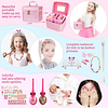 Brinquedo de maquilhagem para crianças, conjunto de 34 peças de brincar de maquilhagem, cosméticos, beleza, brinquedos de maquilhagem lavável para crianças