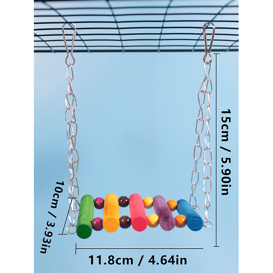 Brinquedo de treinamento de papagaio de ponte suspensa com balanço colorido