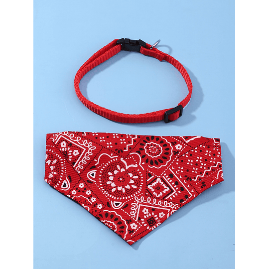 Coleira de bandana com estampa de flores